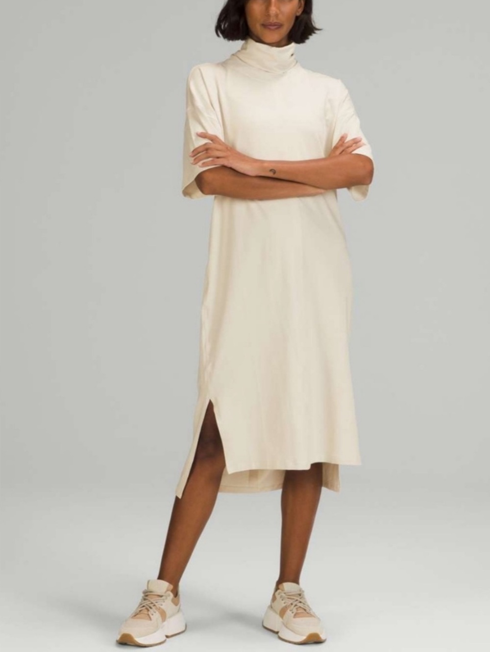Lululemon LA Funnel Neck Women's Opaque White Midi
Dress Size 4